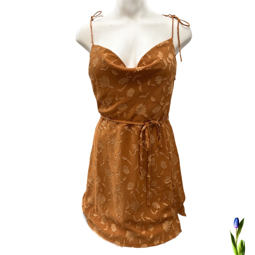 Endless Blu Elegant Rust color Mini Dress Size M